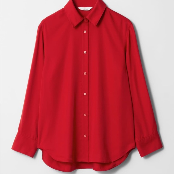 & Other Stories Tops - & Other Stories Vibrant Red Silk Blouse